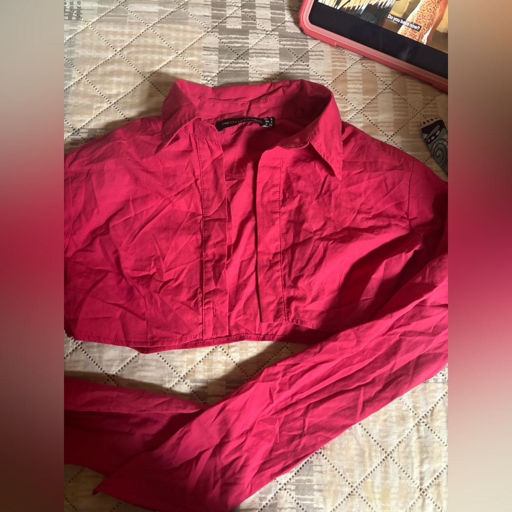 PrettyLittleThing Vibrant Red Cropped Blazer